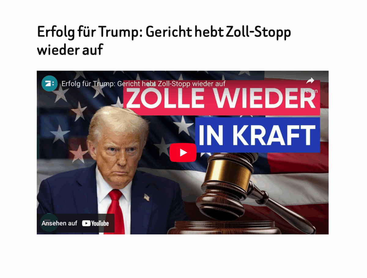 Erfolg für Trump: Gericht hebt Zoll-Stopp wieder auf