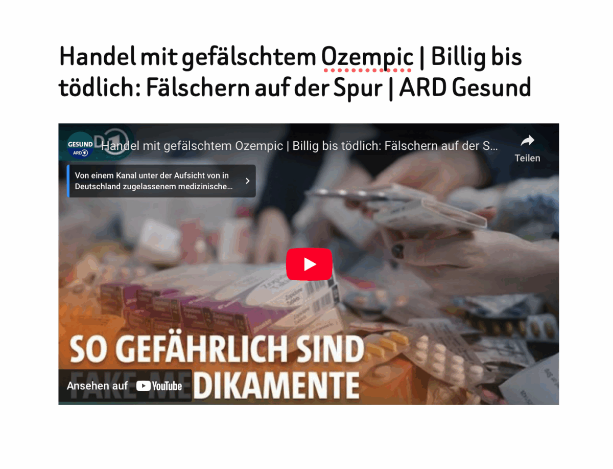 Handel mit gefälschtem Ozempic | Billig bis tödlich: Fälschern auf der Spur | ARD Gesund