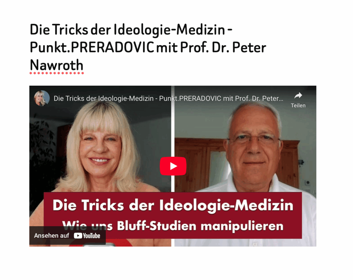Die Tricks der Ideologie-Medizin – Punkt.PRERADOVIC mit Prof. Dr. Peter Nawroth