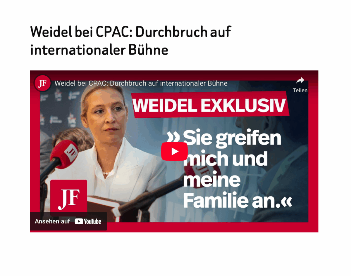 Weidel bei CPAC: Durchbruch auf internationaler Bühne