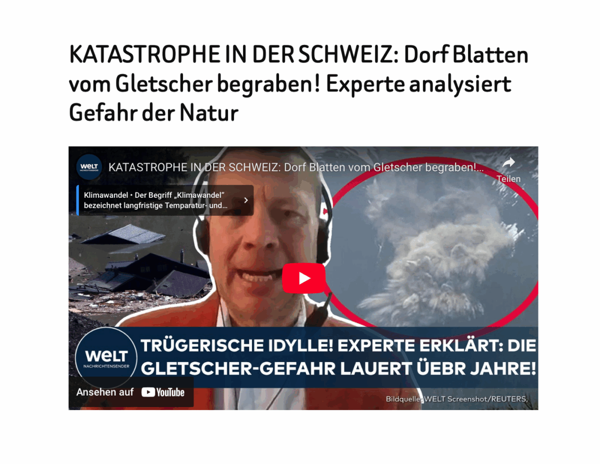 KATASTROPHE IN DER SCHWEIZ: Dorf Blatten vom Gletscher begraben! Experte analysiert Gefahr der Natur