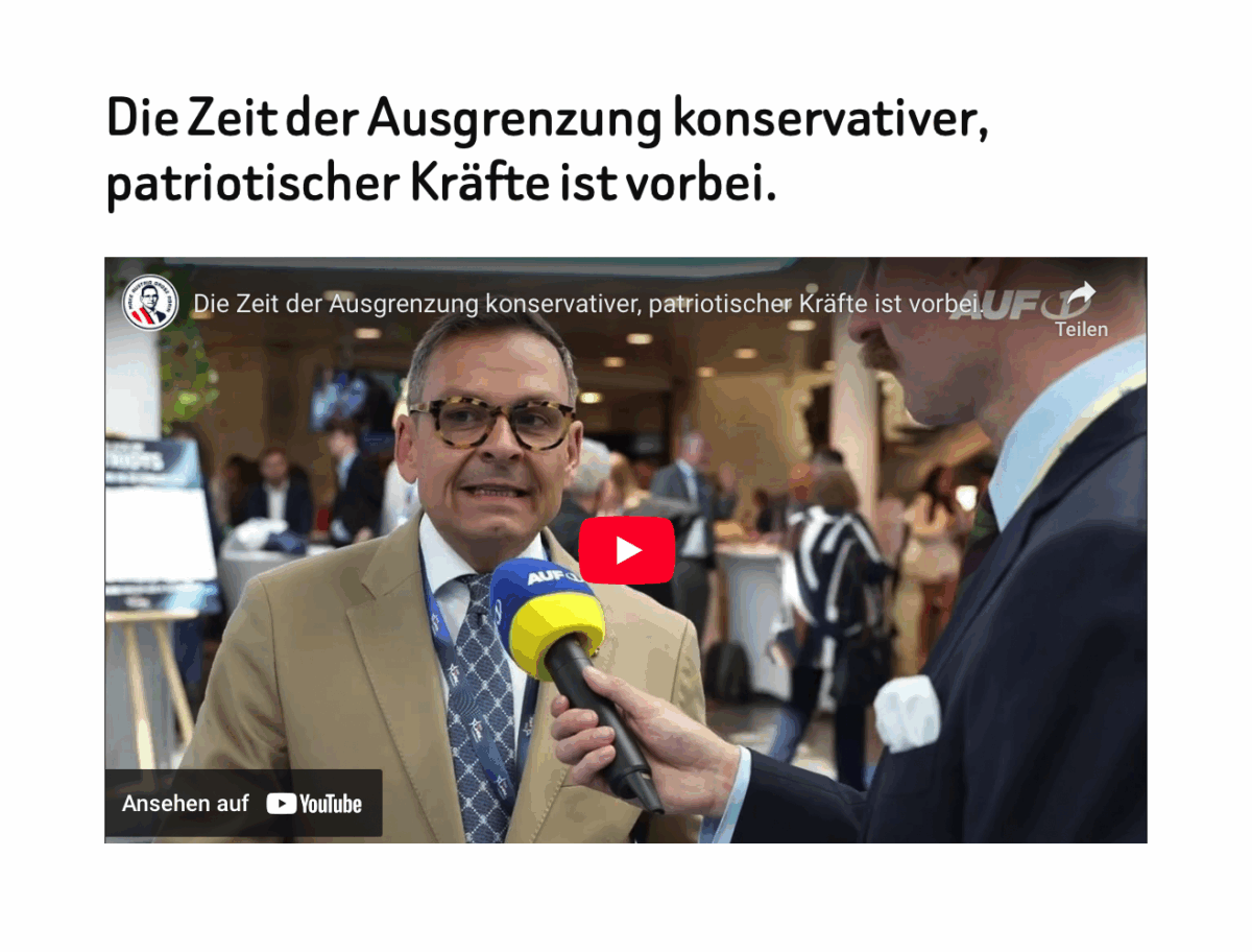 Die Zeit der Ausgrenzung konservativer, patriotischer Kräfte ist vorbei.
