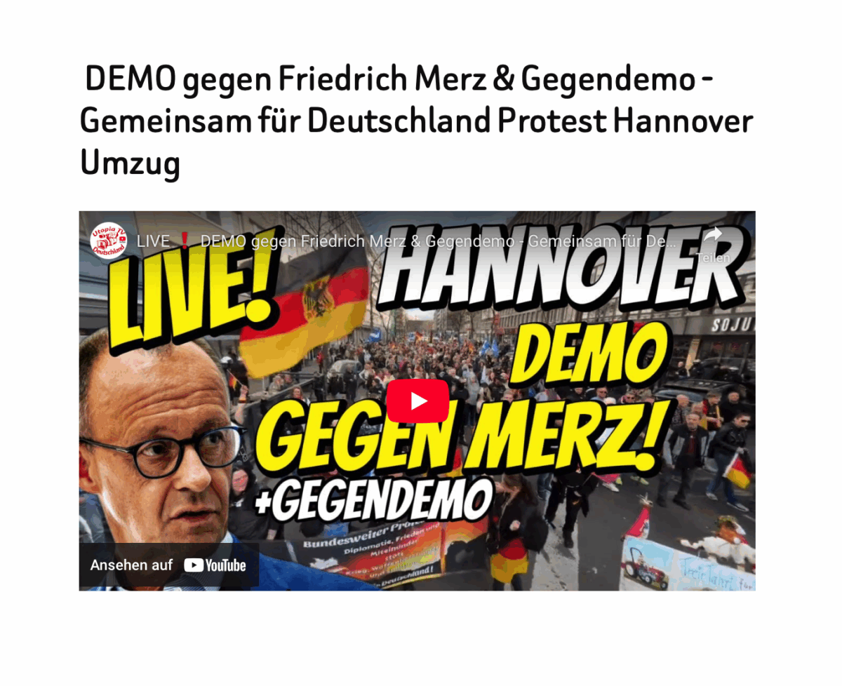  DEMO gegen Friedrich Merz & Gegendemo – Gemeinsam für Deutschland Protest Hannover Umzug