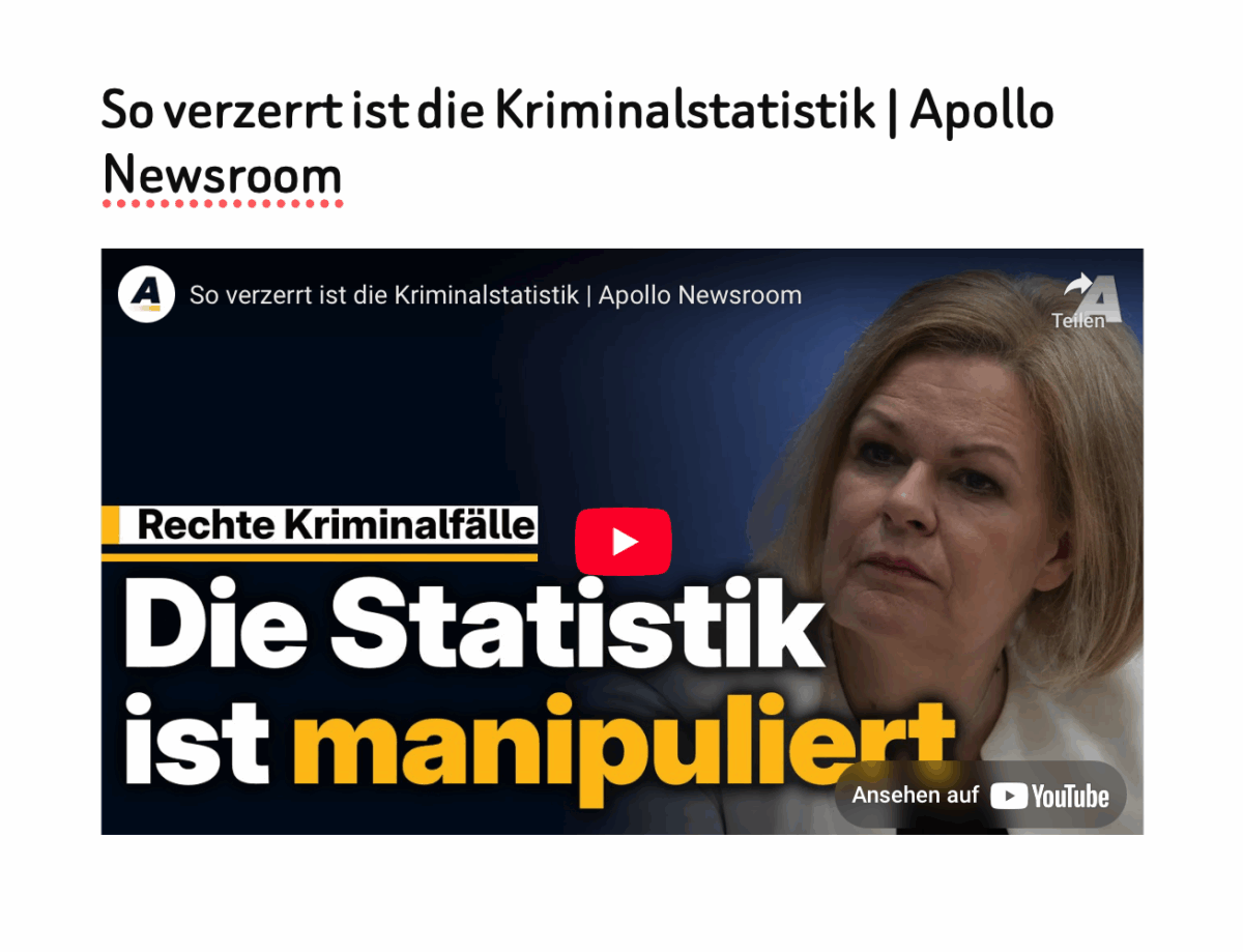 So verzerrt ist die Kriminalstatistik | Apollo Newsroom