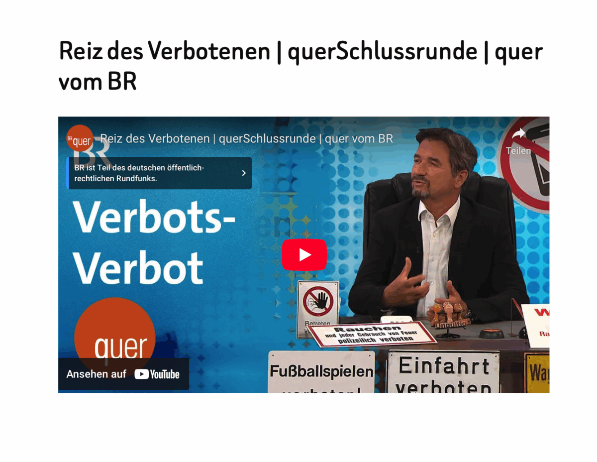 Reiz des Verbotenen | querSchlussrunde | quer vom BR