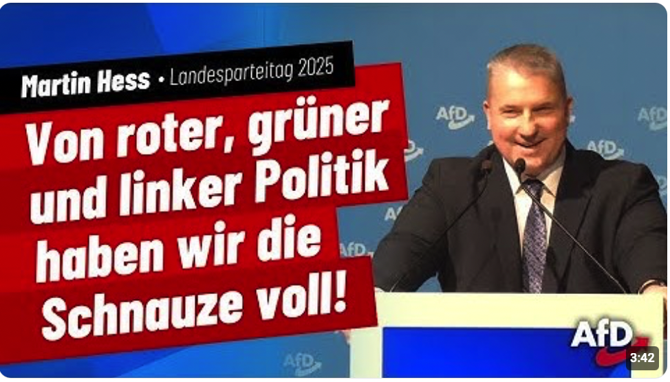 Martin Hess (AfD): „Von roter, grüner und linker Politik haben wir die Schnauze voll!“
