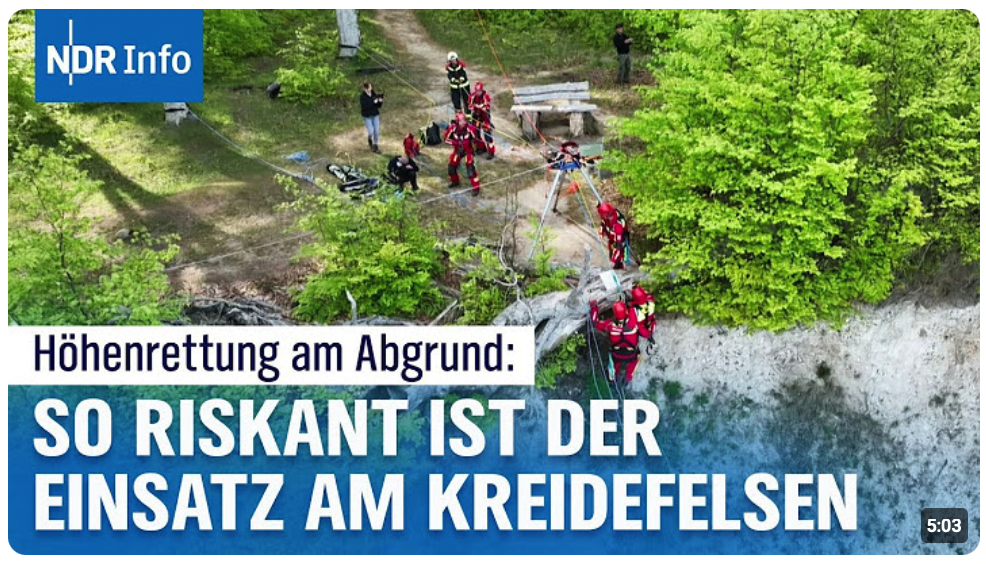 Lebensgefahr an Rügens Kreideküste: Höhenretter der Feuerwehr trainieren für den Ernstfall |Überland