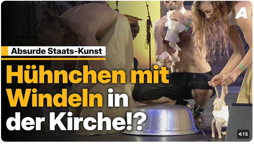 Staats-Kunst für Steinmeier: Hühnchenkadaver in Windeln | Apollo Newsroom