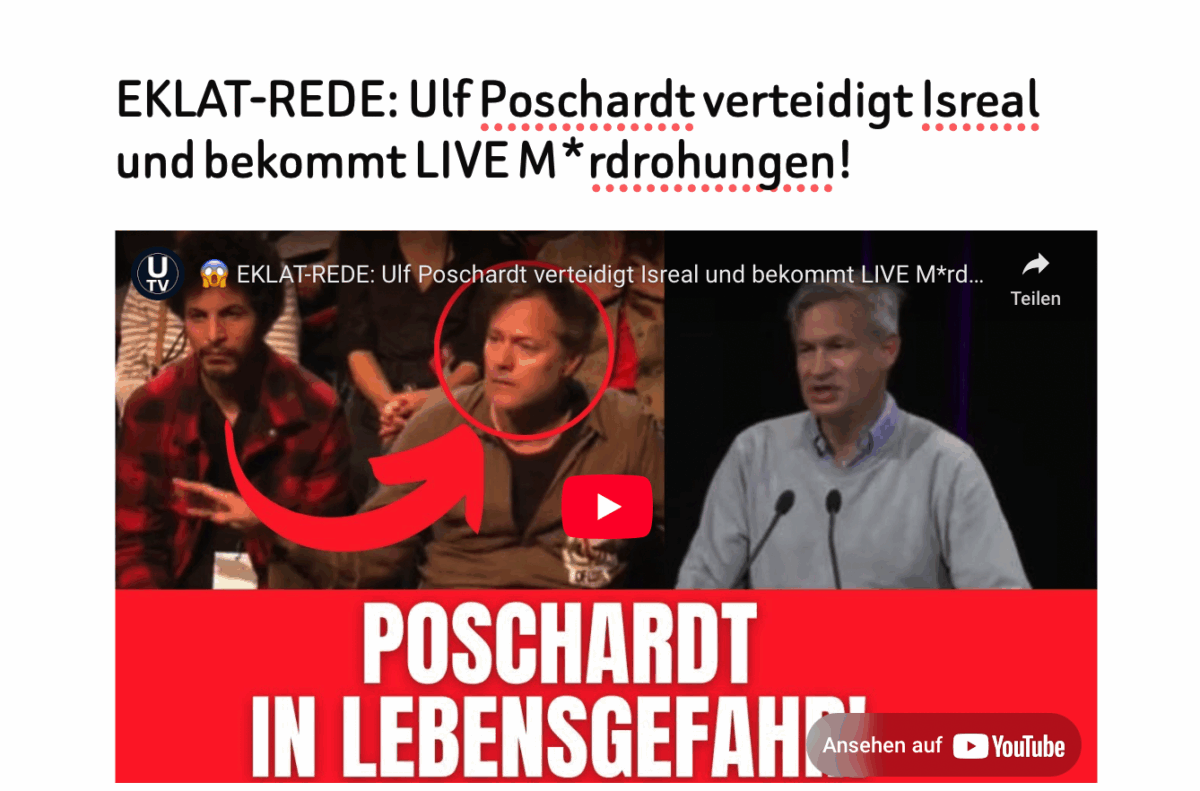 EKLAT-REDE: Ulf Poschardt verteidigt Isreal und bekommt LIVE M*rdrohungen! 