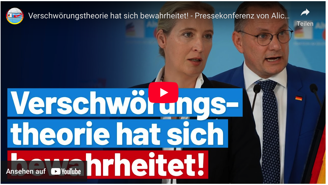 Verschwörungstheorie hat sich bewahrheitet! – Pressekonferenz von Alice Weidel & Tino Chrupalla