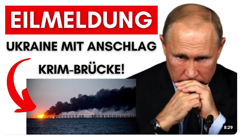Vor 5 Minuten: Ukraine meldet Sprengstoffattacke auf Krim-Brücke