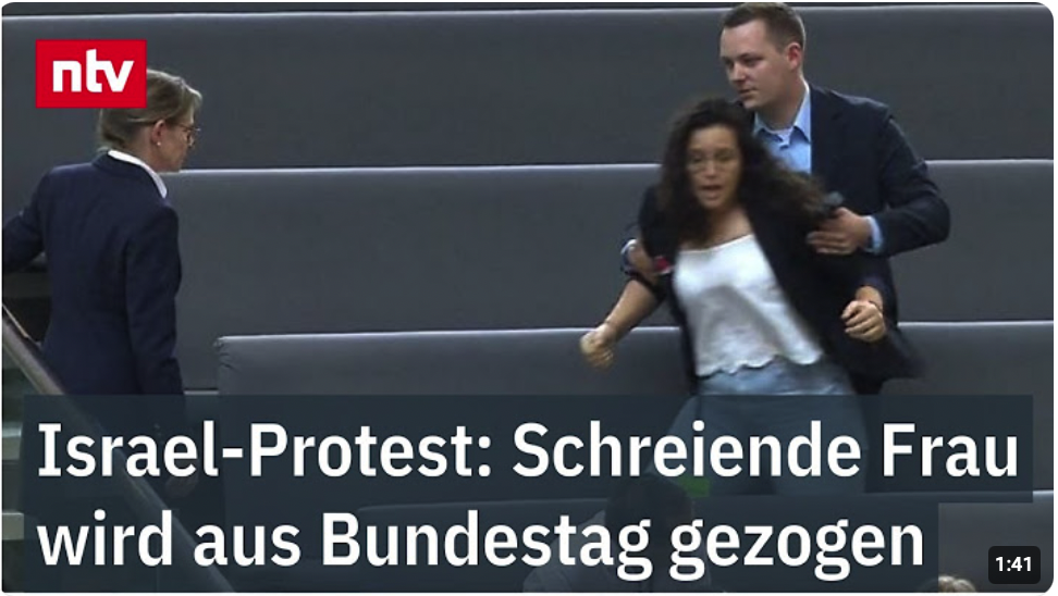 Schreiende Frau wird aus Bundestag gezogen – Zweiter Israel-Protest binnen Minuten