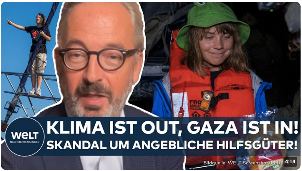 JAN FLEISCHHAUER: Greta Thunberg mit Segelschiff Madleen vor Gaza! Kaum Hilfsgüter an Bord