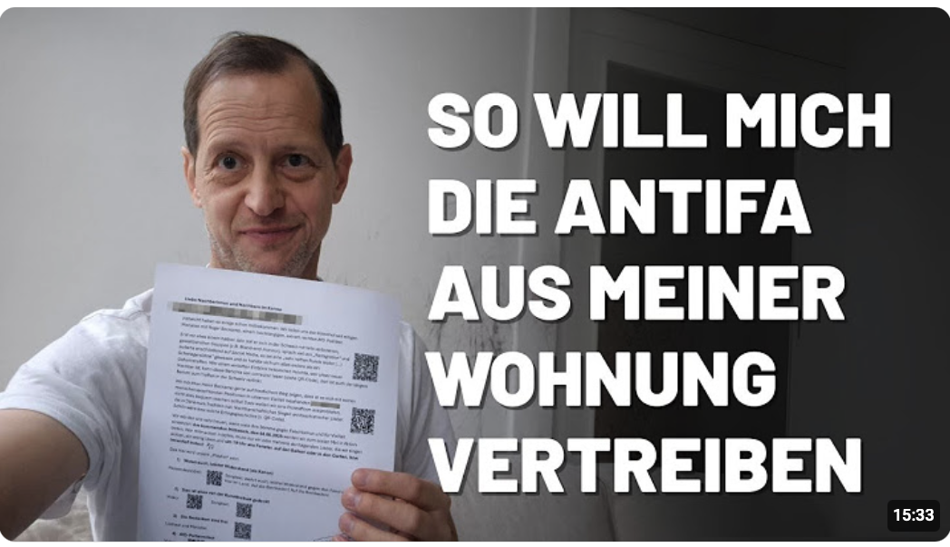 SO will mich die ANTIFA aus meiner Wohnung vertreiben