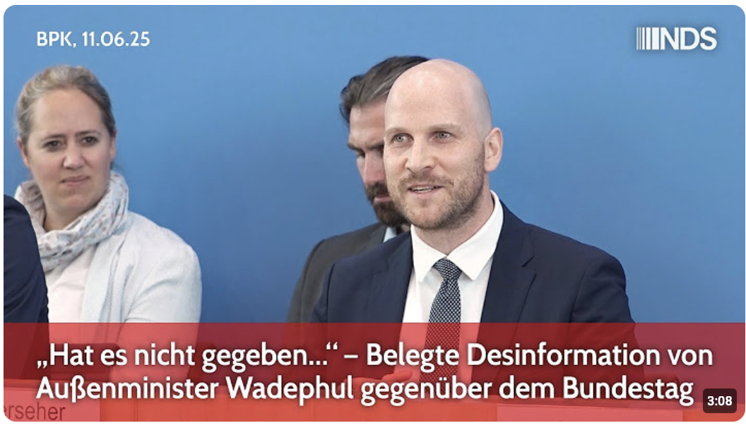 „Hat es nicht gegeben…“ – Desinformation von Außenminister Wadephul gegenüber dem Bundestag 
