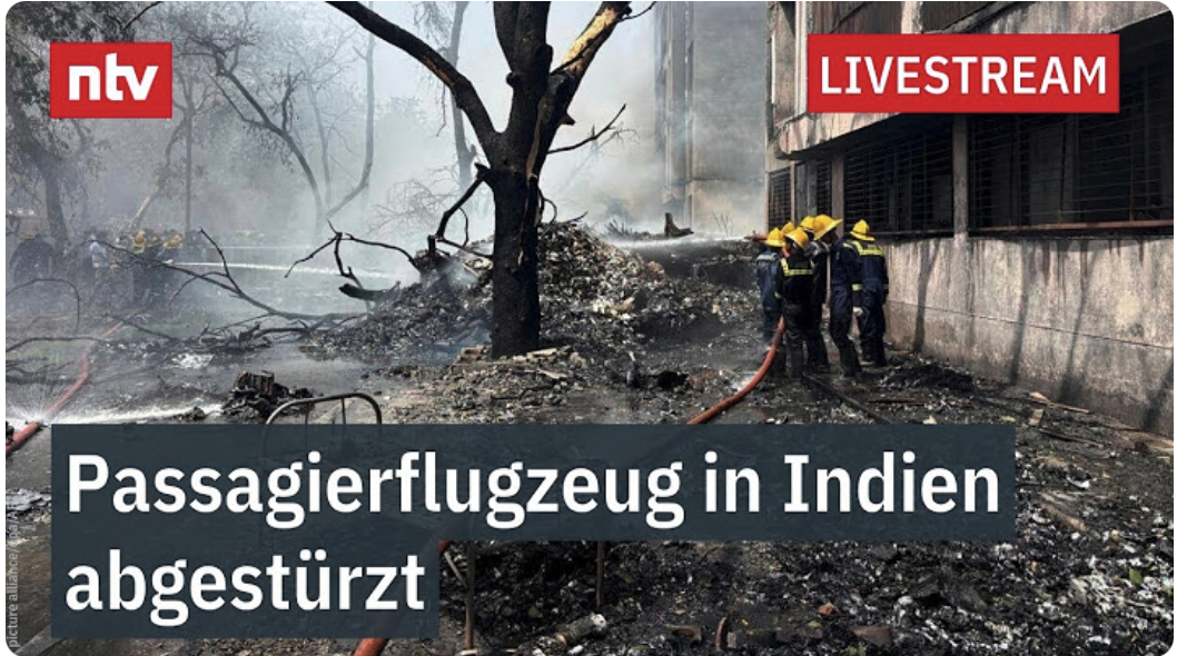 LIVE: Flugzeugabsturz in Indien – über 200 Tote befürchtet