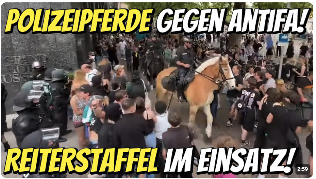 Polizeipferde gegen Antifa – Reiterstaffel im Einsatz Demo Hannover – Berittene Polizei greift ein