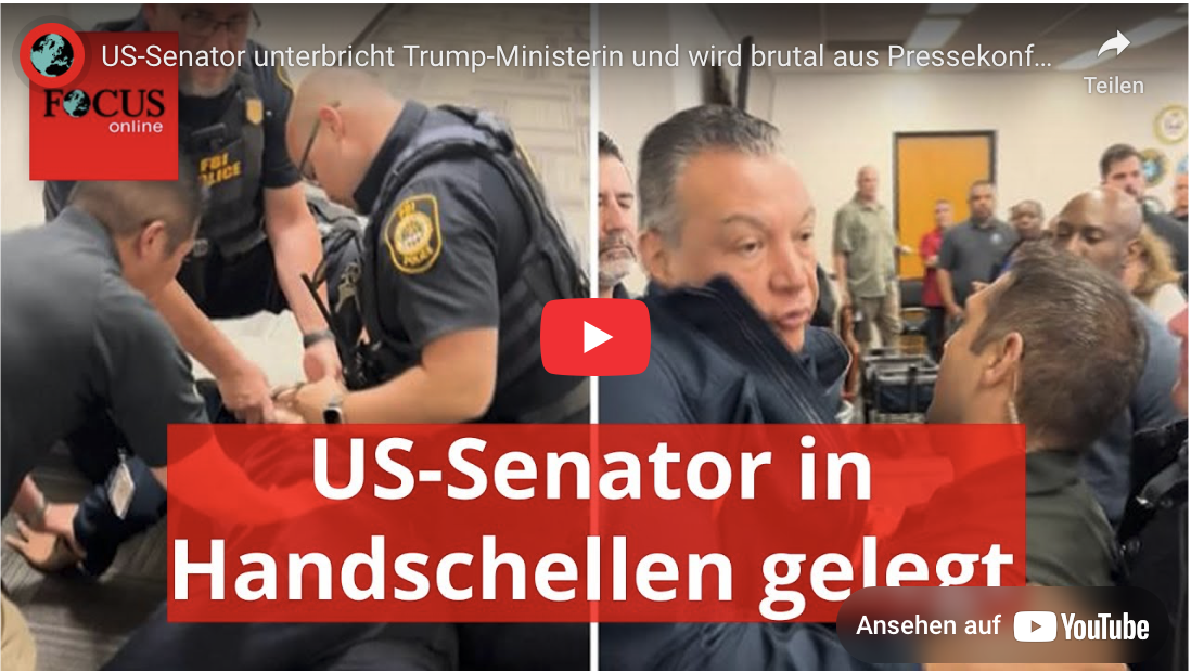 US-Senator unterbricht Trump-Ministerin und wird brutal aus Pressekonferenz gezerrt