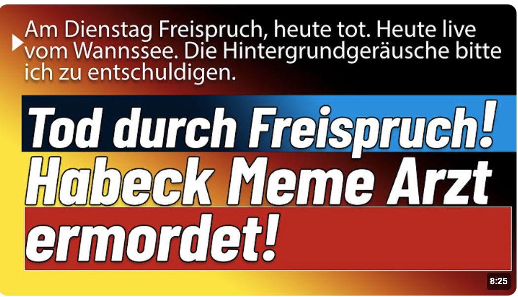 Durch Habeck verklagter Arzt wurde erst am Dienstag freigesprochen. Heute ist er tot!