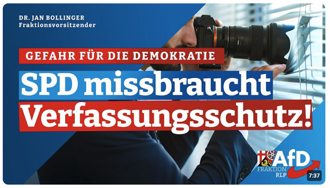 Dr. Jan Bollinger (AfD-Fraktion): VS als SPD-Werkzeug – Keine Beweise, nur politische Show!