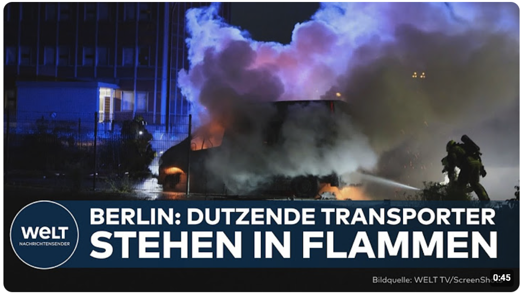 BERLIN: Mysteriöse Brandanschläge! Dutzende Transporter in Flammen