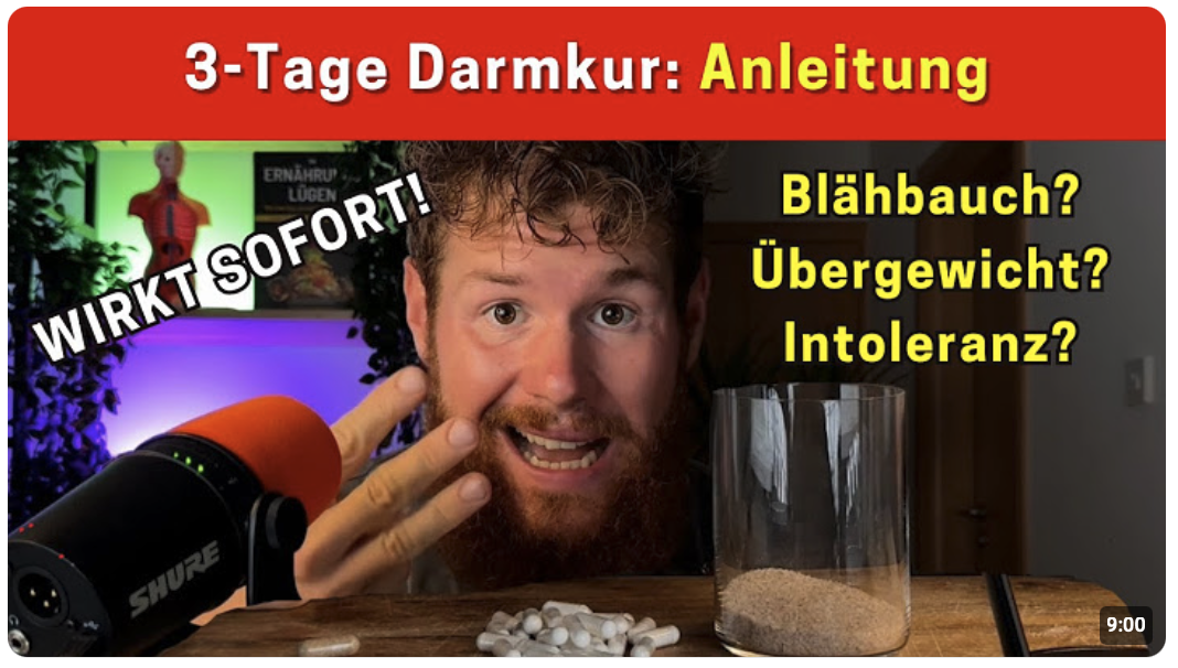 3 Tage Darmsanierung Anleitung – Blähbauch , Übergewicht, Intoleranz, Depressionen…………