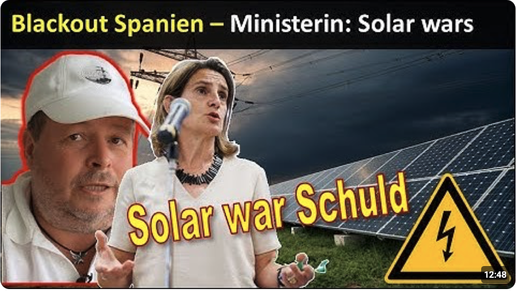 Spaniens Ministerin – Schuld war zuviel Solar+Wind am Blackout