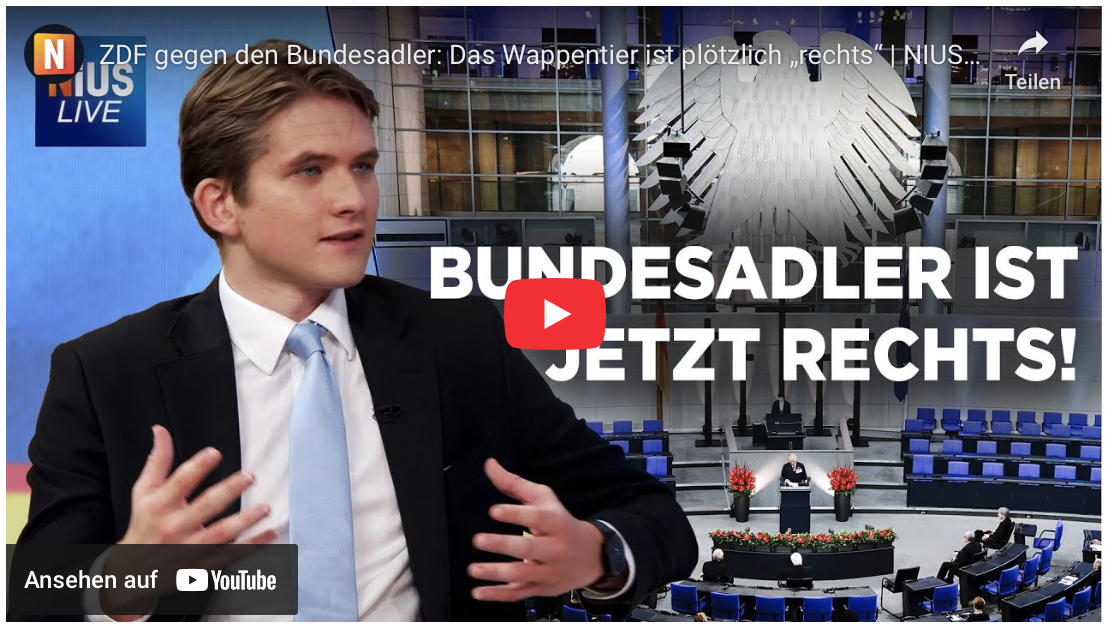 ZDF gegen den Bundesadler: Das Wappentier ist plötzlich „rechts“ 