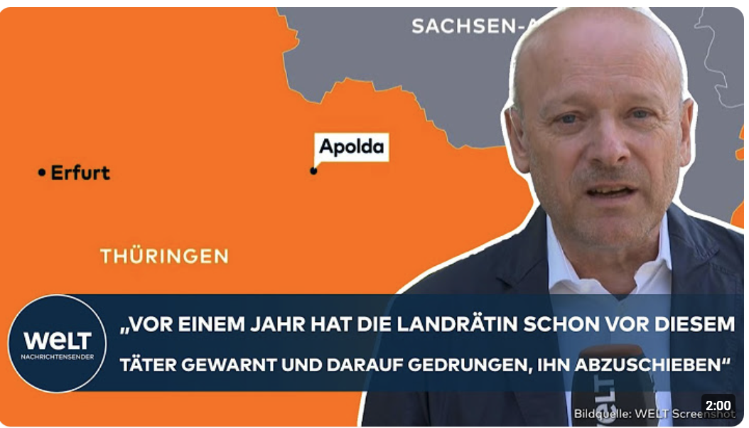 MESSERANGRIFF IN APOLDA: 21-jähriger Asylbewerber verletzt Behördenmitarbeiter lebensgefährlich