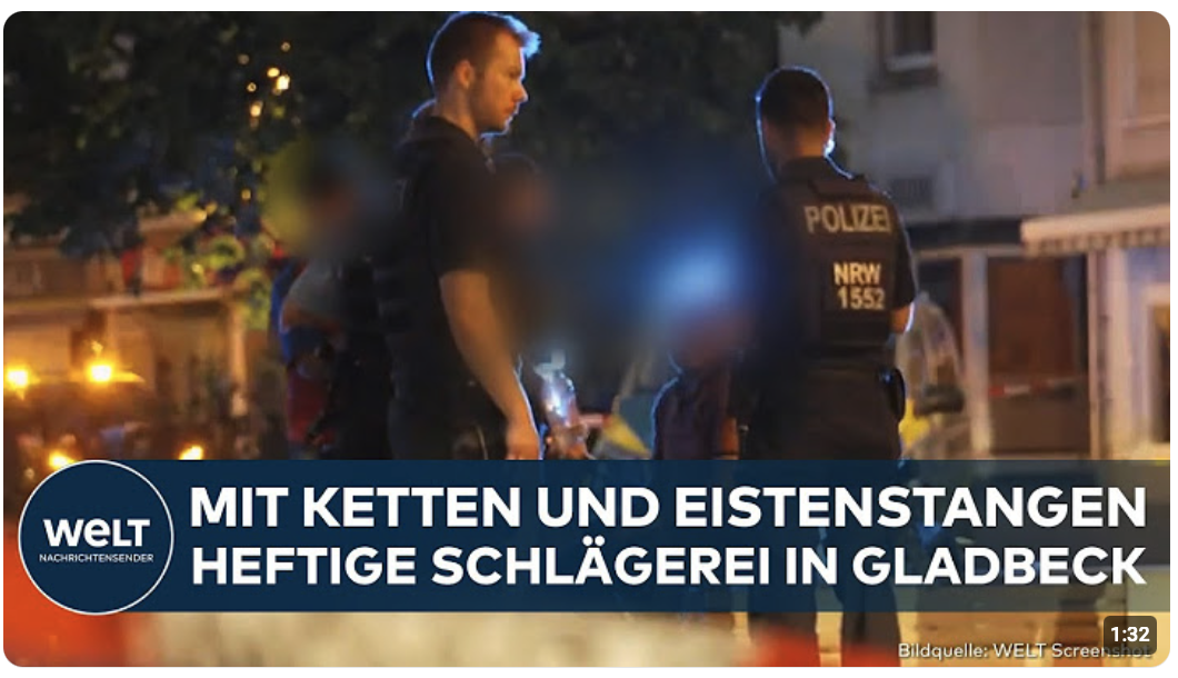 GLADBECK: Heftige Schlägerei! Familienmitglieder gehen mit Ketten und Eisenstangen aufeinander los