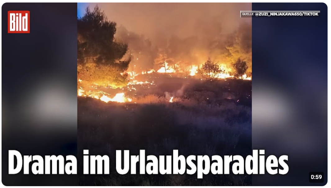 Kroatien: Urlauber und Bewohner fliehen vor Flammen