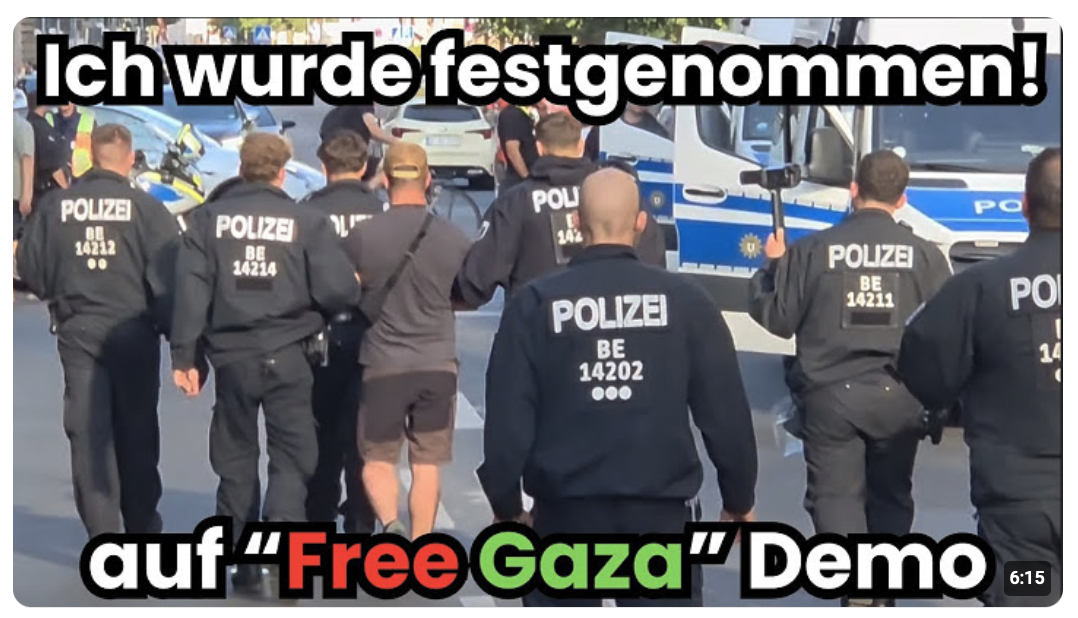 Ich wurde festgenommen! auf „Free Gaza“ Demo in Berlin 