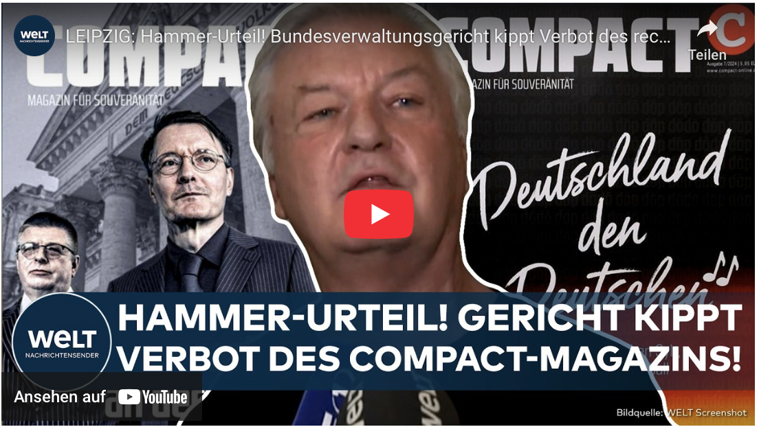 LEIPZIG: Hammer-Urteil! Bundesverwaltungsgericht kippt Verbot des rechtsradikalen Compact-Magazins!