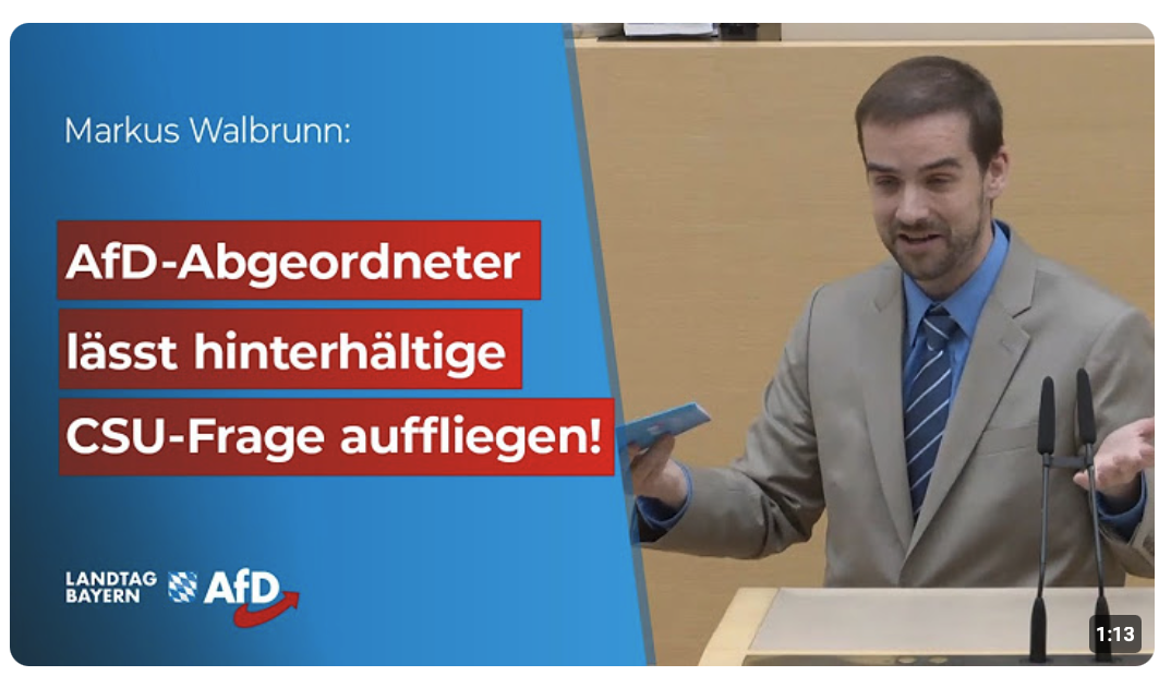 AfD-Abgeordneter lässt hinterhältige CSU-Frage aufliegen!