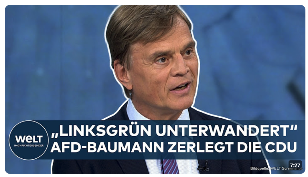 DEUTSCHLAND: Mega-Zoff im Bundestag! „Linksgrün unterwandert“ AFD-Baumann zerlegt die Merz-Union