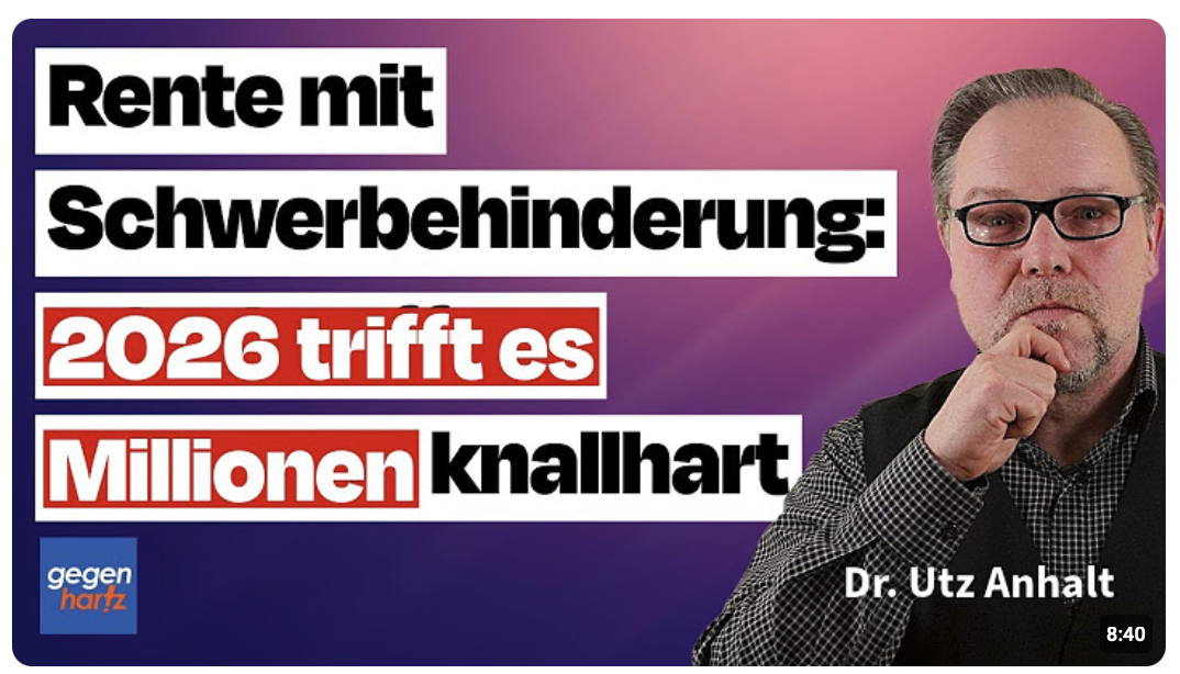 Rente mit Schwerbehinderung: Ab kommenden Jahr 2026 trifft es Millionen knallhart
