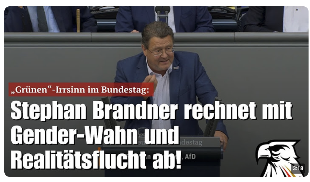 „Grünen“-Irrsinn im Bundestag: Stephan Brandner rechnet mit Gender-Wahn und Realitätsflucht ab!