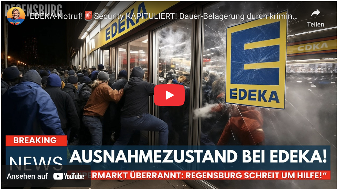 EDEKA-Notruf! Security KAPITULIERT! Dauer-Belagerung durch kriminelle Bande!  “Es sind zu VIELE!“