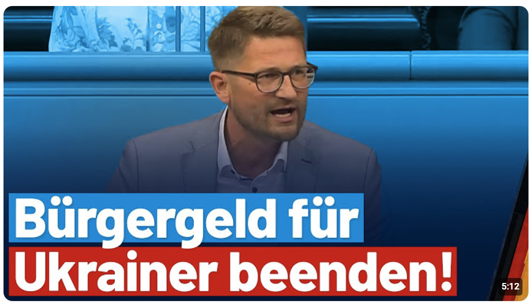 René Springer fordert ein Ende des Bürgergeldbezuges für Ukrainer! – AfD-Fraktion im Bundestag