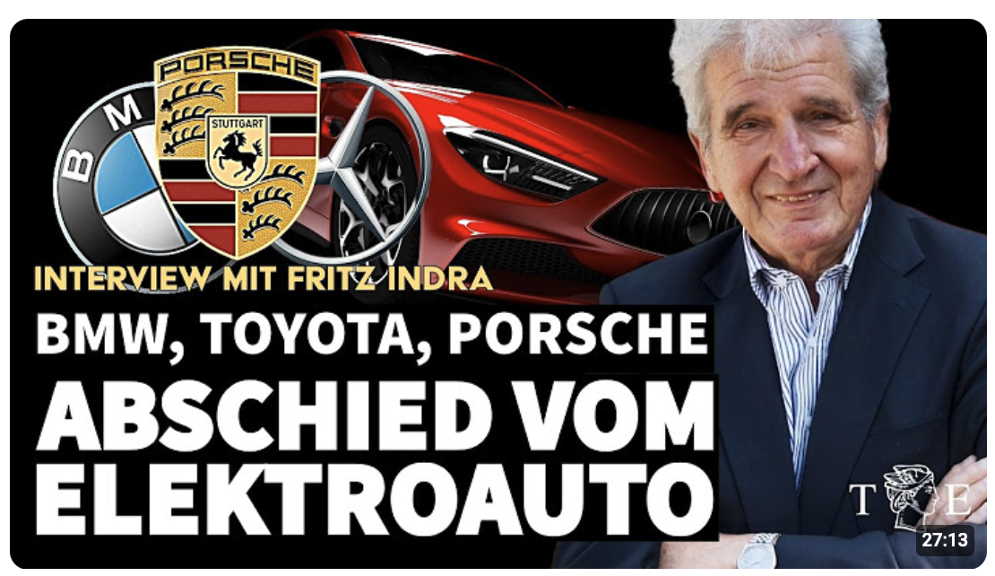 Autobauer kehren zurück zum Verbrenner: „Elektroautos sind ein Irrweg“, so Fritz Indra
