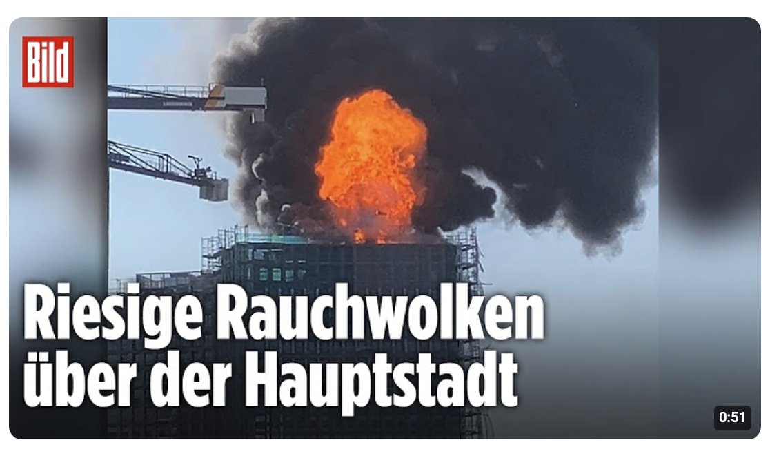 Berlin: Hochhaus-Baustelle brennt nach Explosionen
