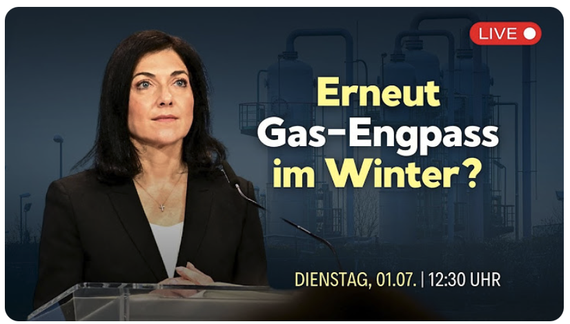 Bundeswirtschaftsministerin zu aktuellen Entwicklungen auf dem Gasmarkt