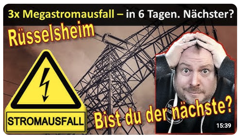 3x Stromausfälle Rüsselsheim – bist du der nächste ? – Zustand Stromnetz