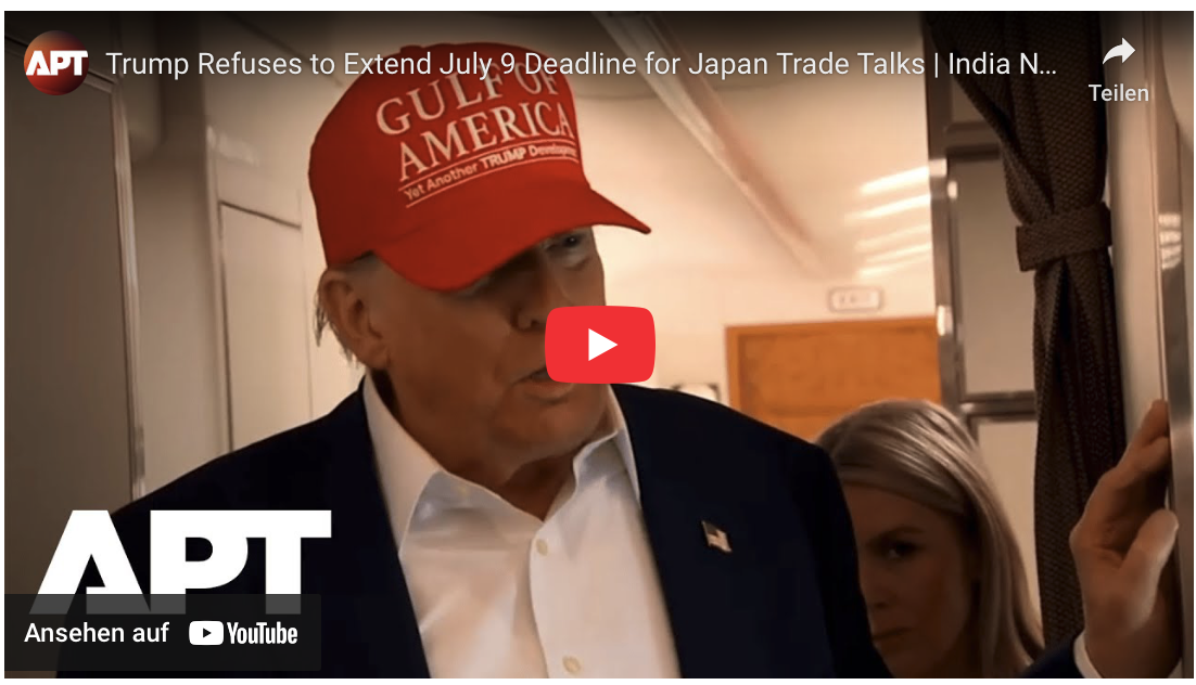 Trump lehnt Fristverlängerung für Handelsgespräche mit Japan bis zum 9. Juli ab 