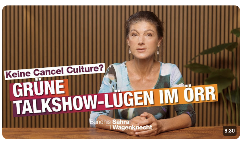 Keine Cancel Culture? Grüne Talkshow-Lügen im ÖRR!https://youtu.be/xZhoF4y7SUk