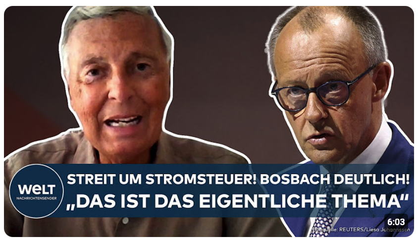 FRIEDRICH MERZ: Streit um Stromsteuer! CDU-Legende Bosbach deutlich! „Das ist das eigentliche Thema“