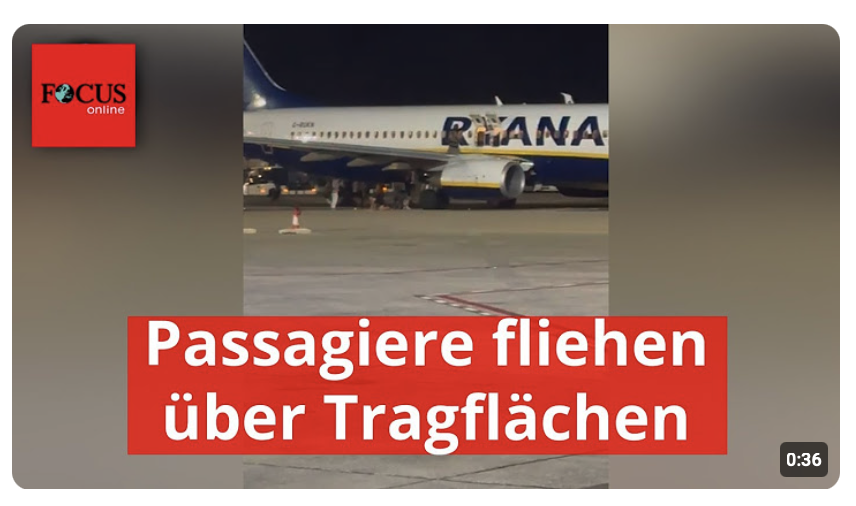 Brand in Ryanair-Flieger – Passagiere fliehen über Tragflächen
