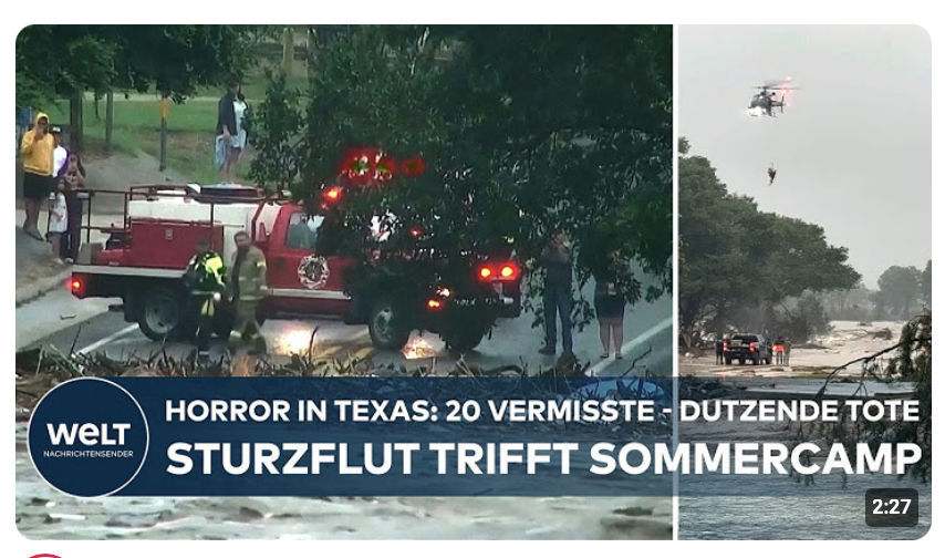 USA: Horror-Sturzflut in Texas – Mindestens 24 Tote & dutzende Vermisste nach Flutkatastrophe