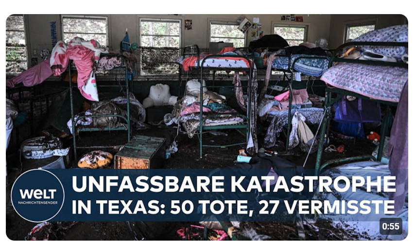 USA: FLUT-KATASTROPHE IN TEXAS – Über 50 Tote und Dutzende vermisste Mädchen in Sommercamp