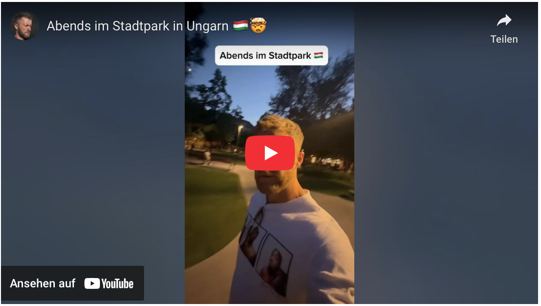 Abends 21:30 Uhr im Stadtpark in Ungarn/Budapest!